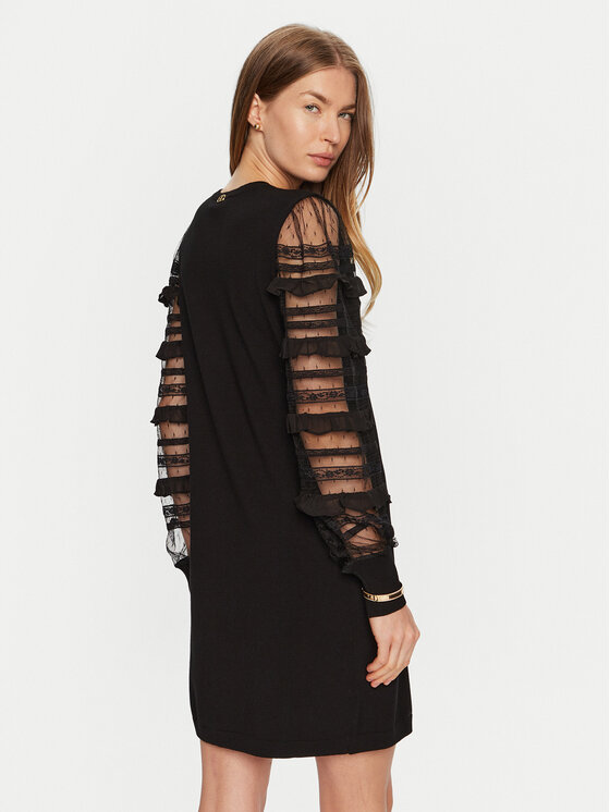TWINSET TWINSET Džemper haljina 241TP3530 Crna Regular Fit