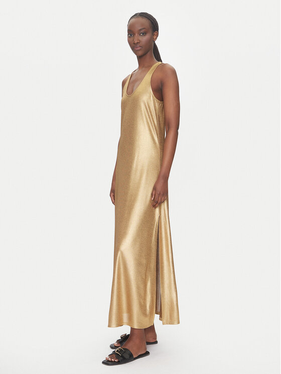 LOLA CASADEMUNT LOLA CASADEMUNT Sommerkleid LS2516020 Goldfarben Relaxed Fit