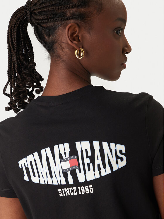 Tommy Jeans Tommy Jeans Majica Wavy Flag DW0DW22274 Črna Regular Fit