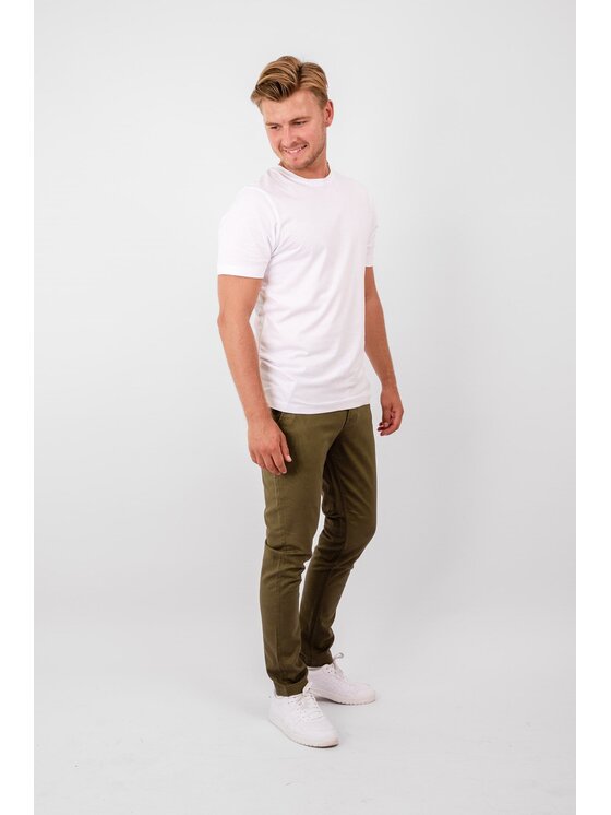 TeeShoppen TeeShoppen Chinosy 'Perform Collection' Zielony Slim Fit