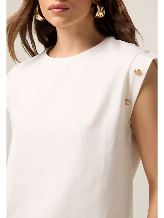 Oltre Oltre T-Shirt G375J104201N011 Biały Regular Fit