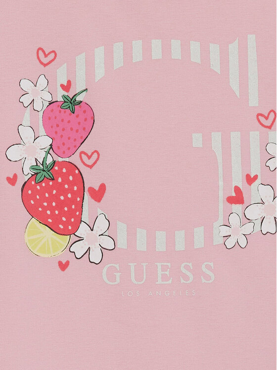 Guess Guess Tričko K6GI00 K6YW4 Ružová Regular Fit