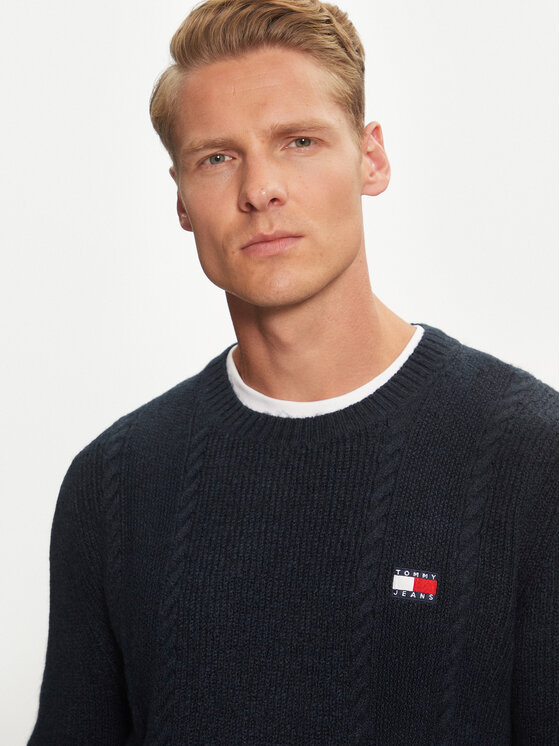 Tommy Jeans Tommy Jeans Džemper DM0DM19440 Tamnoplava Regular Fit