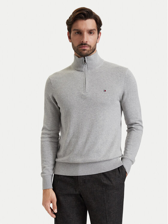 Tommy Hilfiger Tommy Hilfiger Sveter MW0MW28049 Svetlosivá Regular Fit