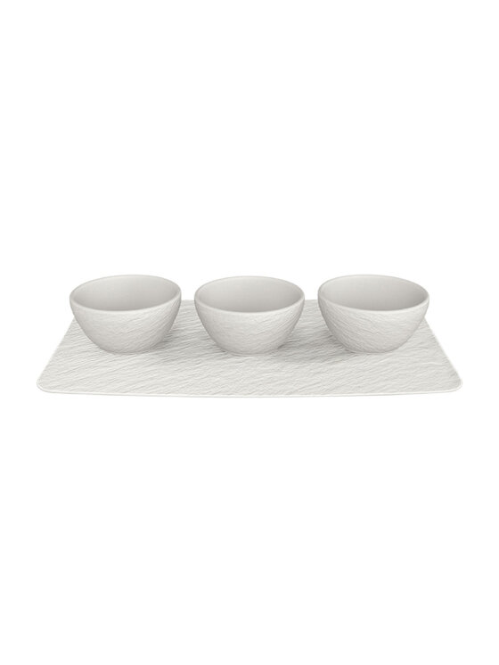 Villeroy & Boch Villeroy & Boch Miseczka Zestaw 3 miseczek do dipów Manufacture Rock Blanc Villeroy & Boch Biały
