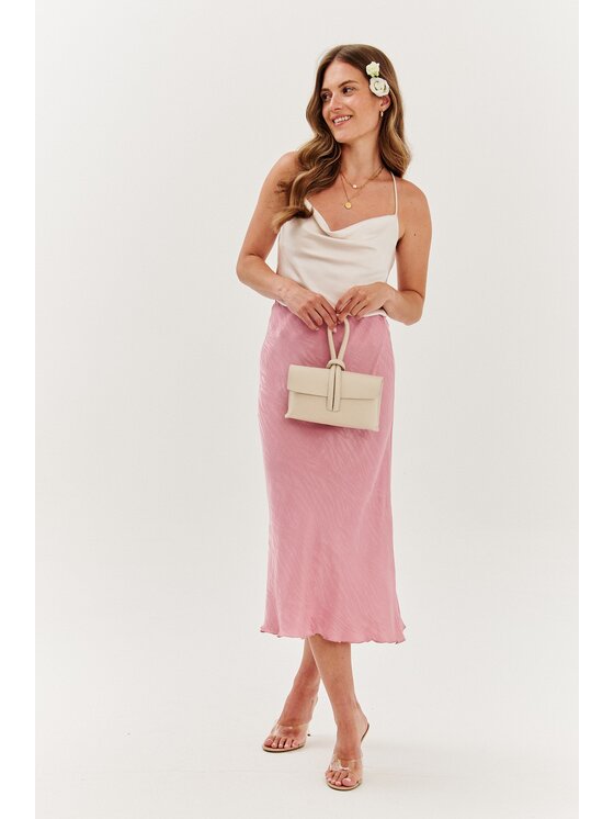 NAOKO NAOKO Midi sukně Rosewater Breeze Růžová Regular Fit