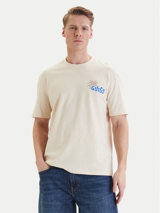 Guess Guess T-shirt F6GI07 K8FQ4 Bež Regular Fit