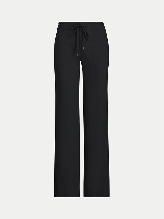 LAUREN RALPH LAUREN Lauren Ralph Lauren Kalhoty z materiálu 200735136001 Černá Wide Leg