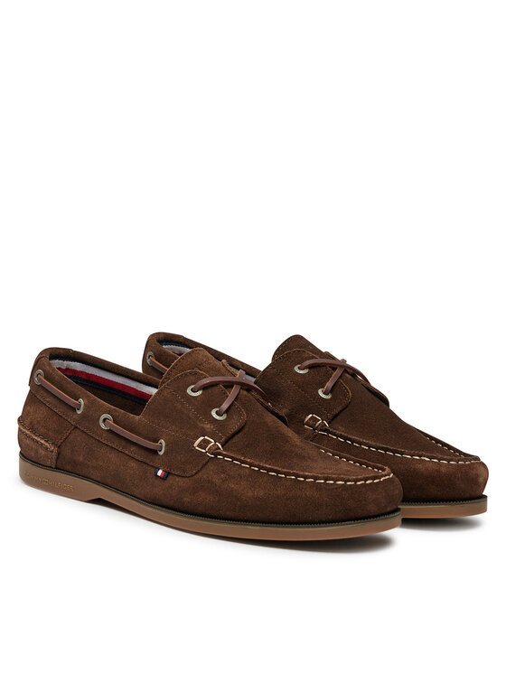 Tommy Hilfiger Tommy Hilfiger Īsi apavi Th Boat Shoe Core Suede FM0FM05387 Brūns