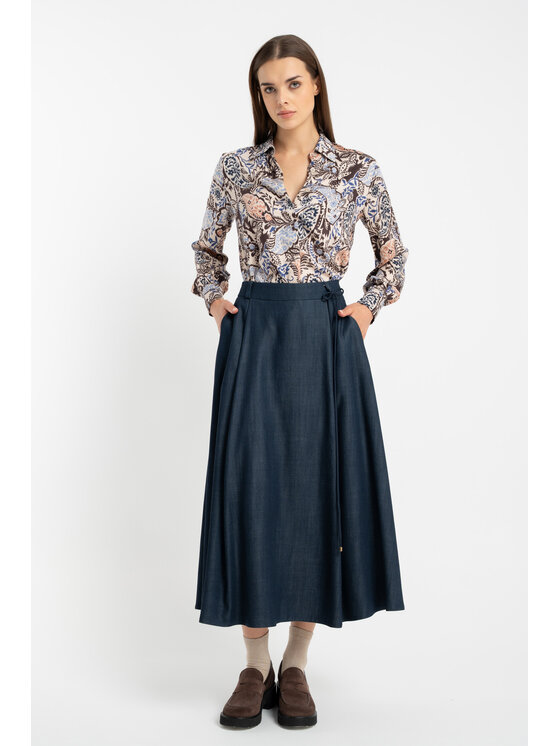 CLICK CLICK Φούστα 50-728 Σκούρο μπλε Relaxed Fit