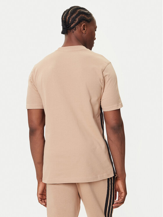 adidas adidas Tričko Essentials 3-Stripes JX0734 Béžová Regular Fit