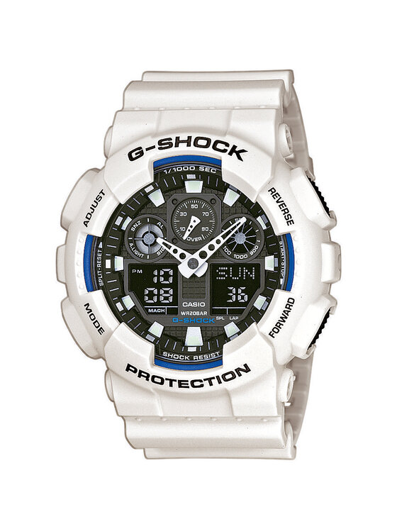 Casio Casio Zegarek SET GA-100B-7AER + BEZEL 10358741 + PASEK 10527467 Niebieski