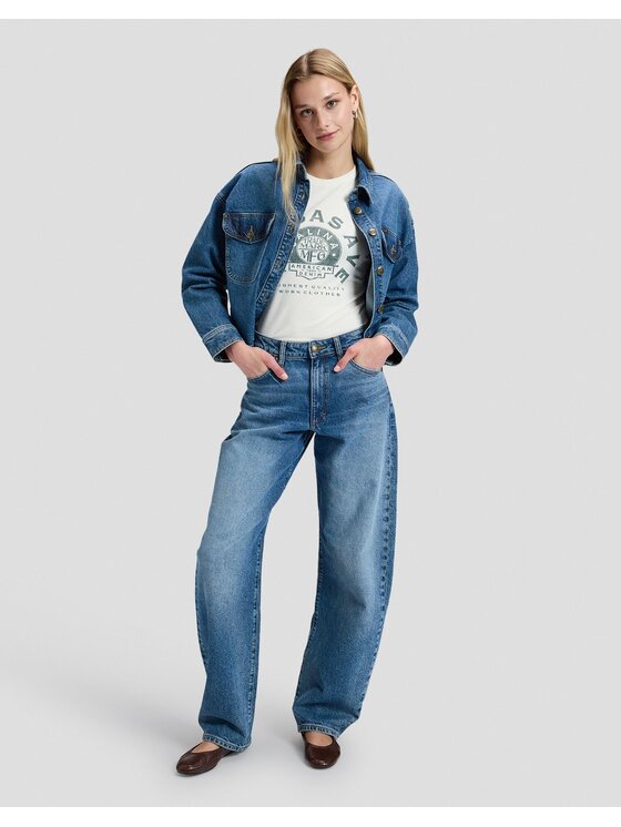 Lee Lee Jeansy BALLOON PANT Niebieski Loose Fit