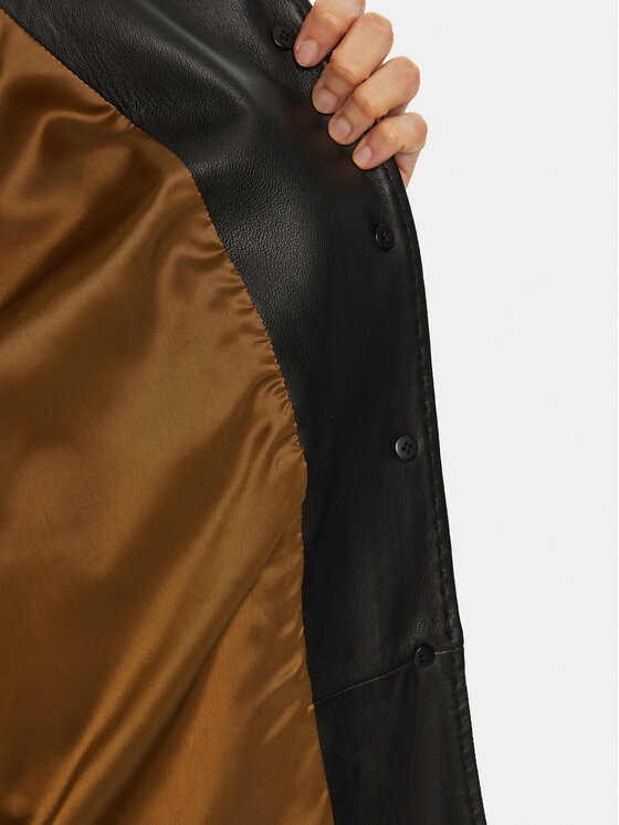 Luisa Spagnoli Luisa Spagnoli Μπουφάν δερμάτινο Superbo 541221 Μαύρο Loose Fit