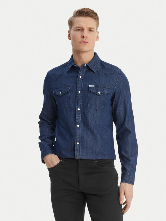 Guess Guess Särk M6GH88 D1052 Tumesinine Regular Fit