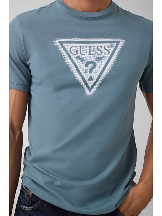 Guess Guess T-Shirt 183983 Modrá Classic Fit