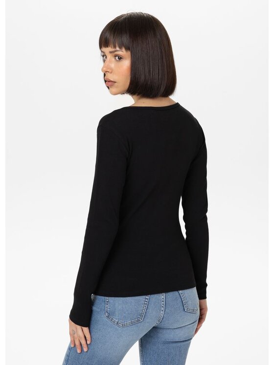PITBULL PITBULL Longsleeve LAYLA Czarny Regular Fit