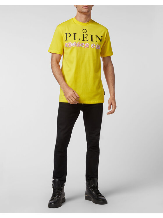 PHILIPP PLEIN PHILIPP PLEIN T-Shirt 1433 Żółty Regular Fit