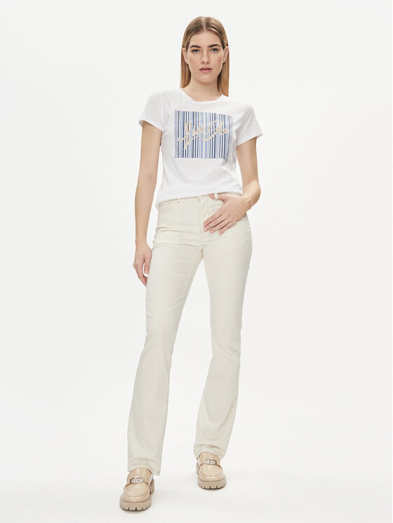 Liu Jo Liu Jo T-krekls MA4340 JS923 Balts Regular Fit