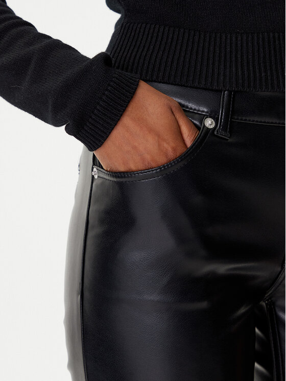 HUGO HUGO Штани зі штучної шкіри Hilano-1 50546790 Чорний Slim Fit