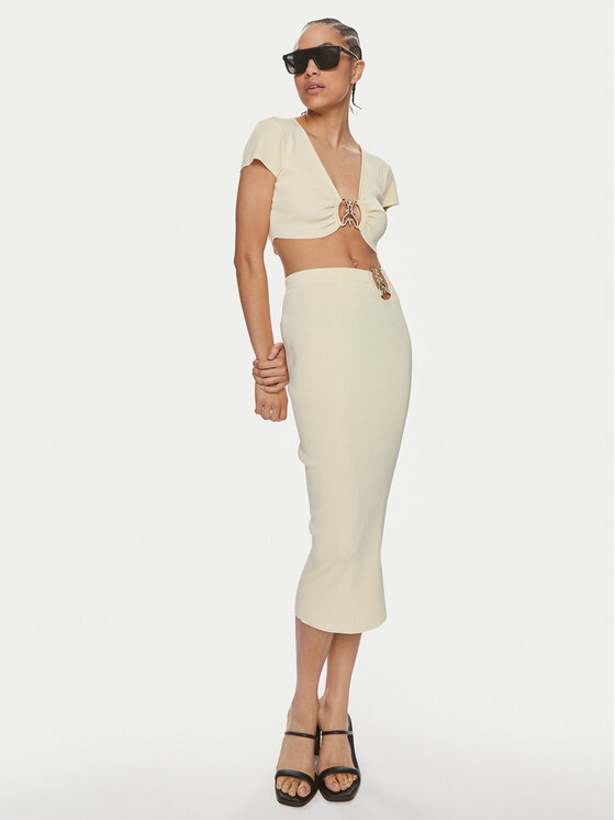 Patrizia Pepe Patrizia Pepe Ceruzaszoknya 2G0974/K021-W362 Ekru Modern Slim Fit