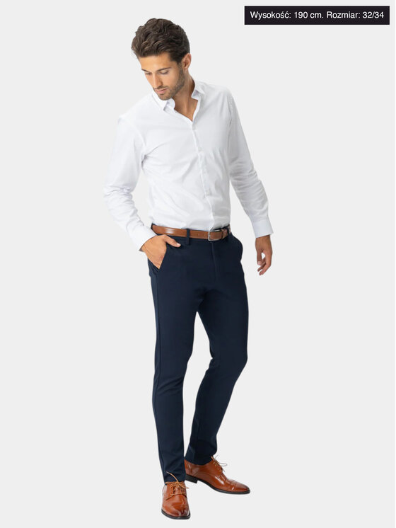 TeeShoppen TeeShoppen Spodnie garniturowe 'Perform Collection' Granatowy Slim Fit