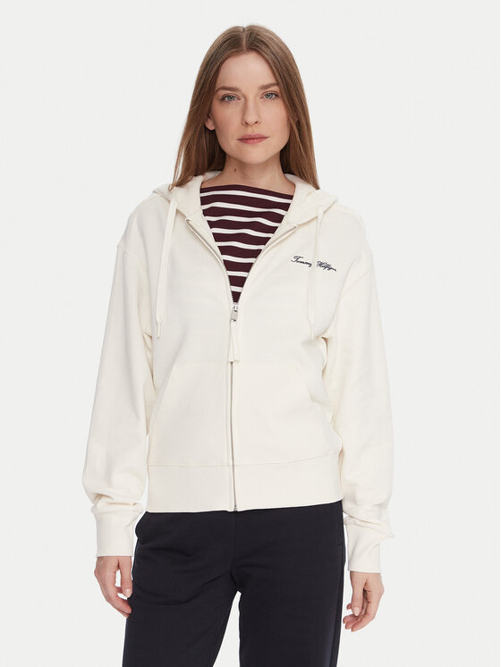 Tommy Hilfiger Tommy Hilfiger Світшот Script WW0WW45742 Écru Regular Fit