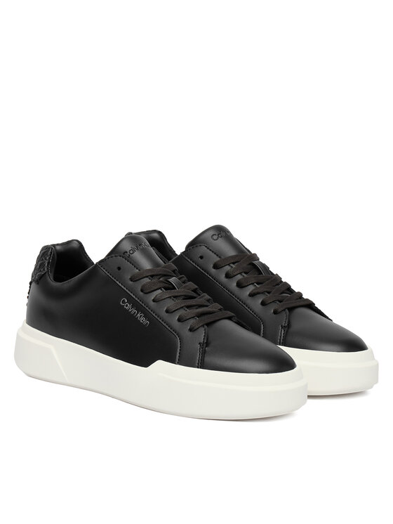 Calvin Klein Calvin Klein Sneakersy Chunky Cupsole Laceup Lth Bt Aop YW0YW02036 Czarny