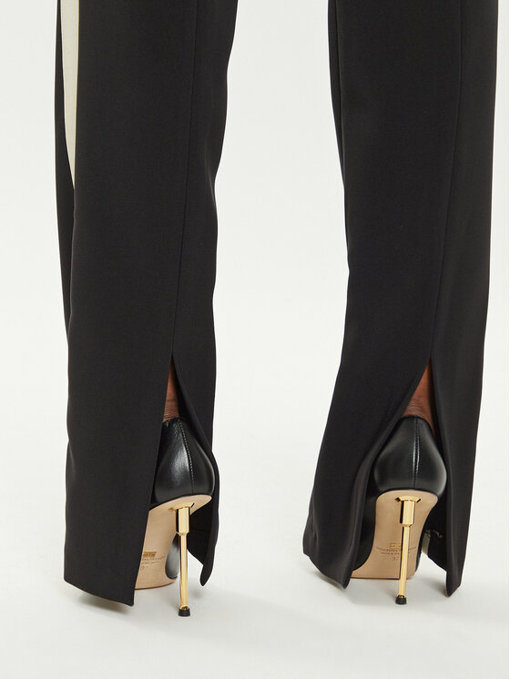 Elisabetta Franchi Elisabetta Franchi Medžiaginės kelnės PA-010-47E2 Juoda Regular Fit