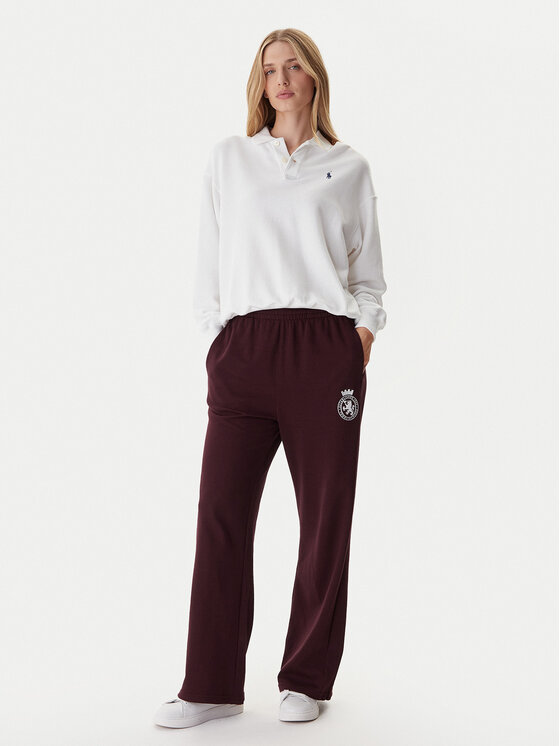 Tommy Hilfiger Tommy Hilfiger Melegítő alsó UW0UW06081 Bordó Wide Leg