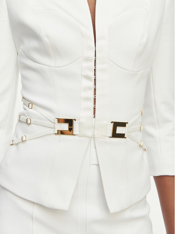 Elisabetta Franchi Elisabetta Franchi Sacou GI-202-61E2-V590 Alb Regular Fit