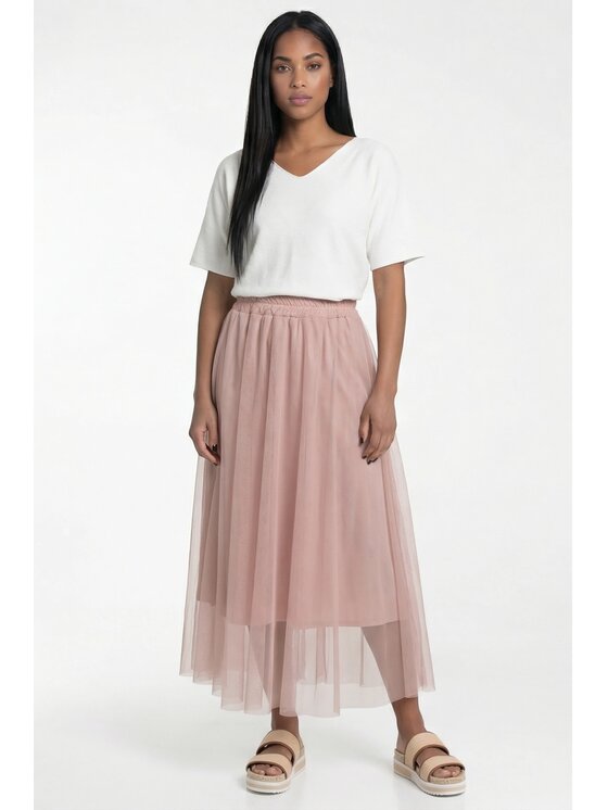 FIGL FIGL Spódnica maxi M1307 Różowy A-Line Fit