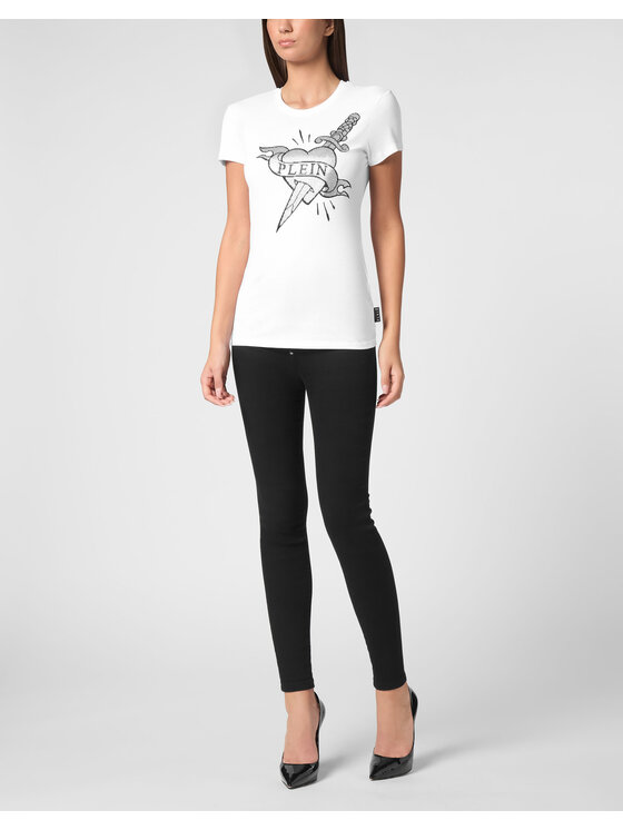 PHILIPP PLEIN PHILIPP PLEIN T-shirt 9533 Bianco Skin Tight Fit