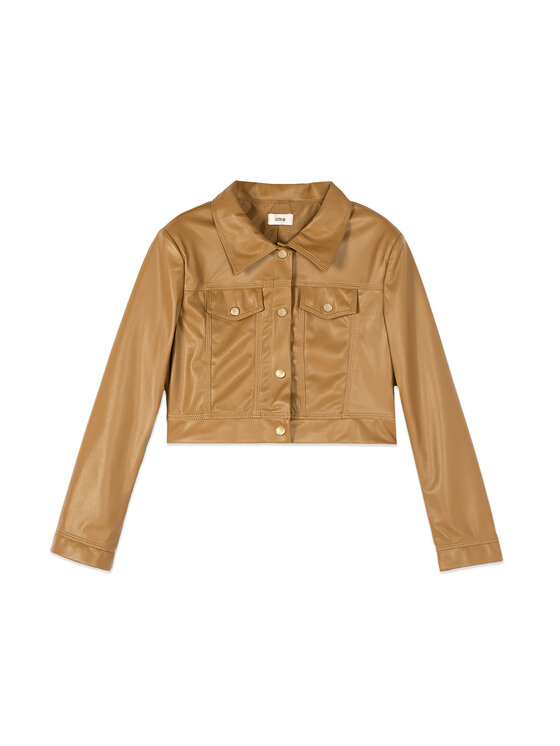 Oltre Oltre Giacca in similpelle R372R002352N012 Marrone Cropp Fit