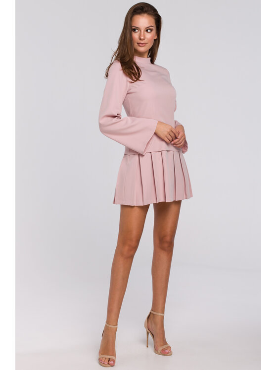 Makover Makover Sukienka wieczorowa K021 Różowy Regular Fit