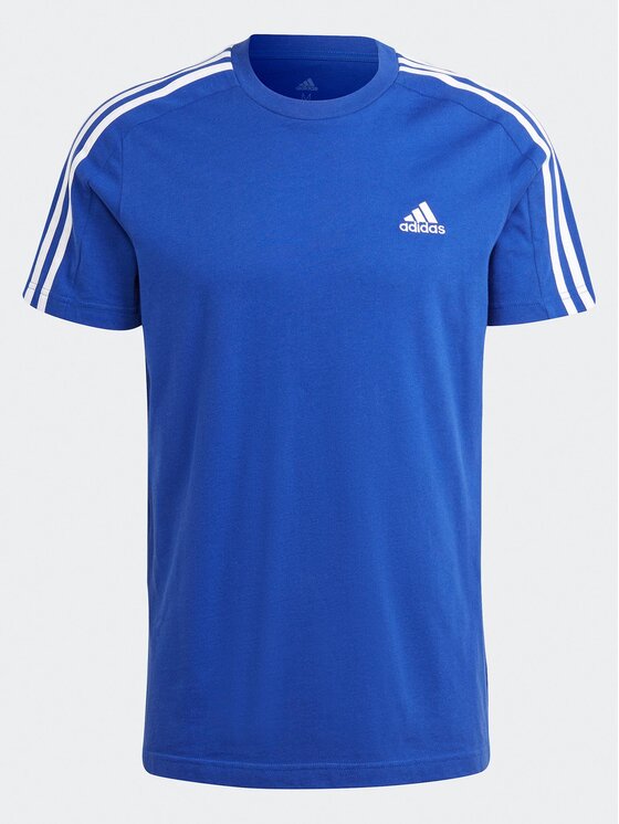 adidas adidas Majica Essentials Single Jersey 3-Stripes T-Shirt IC9338 Modra Regular Fit