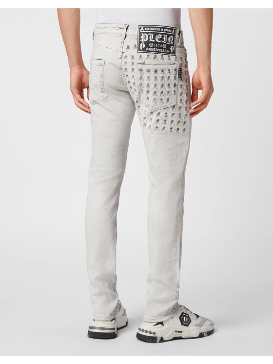 PHILIPP PLEIN PHILIPP PLEIN Jeansy 2155 Biały Straight Leg