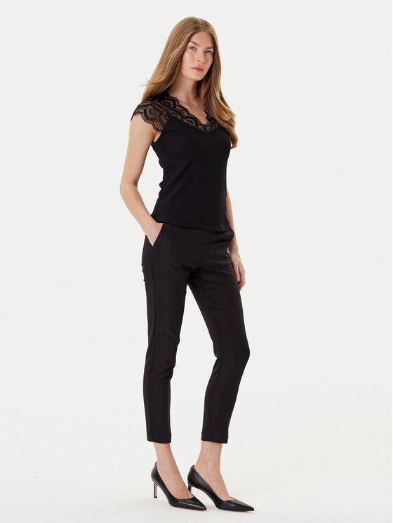 Morgan Morgan Pantaloni din material 211-PROSY.F Negru Slim Fit