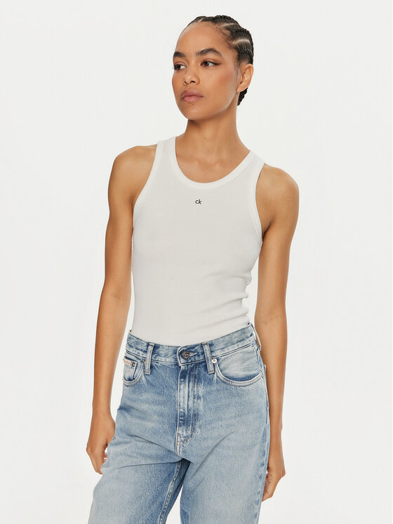 Calvin Klein Calvin Klein Top Graphic K20K208065 Alb Slim Fit