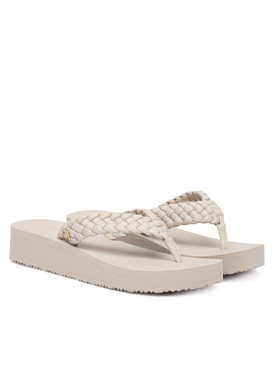 Tommy Hilfiger Tommy Hilfiger Σαγιονάρες Th Wedge Cornrow Beach Sandal FW0FW09037 Εκρού