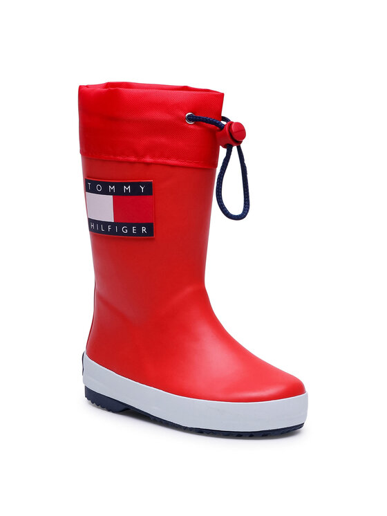 tommy hilfiger bottes de pluie rain boot t3x6-30766-0047 m rouge