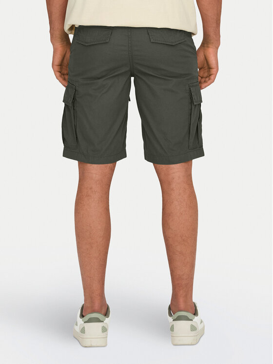 Only & Sons Only & Sons Szövet rövidnadrág Loc Cargo 22029214 Zöld Regular Fit