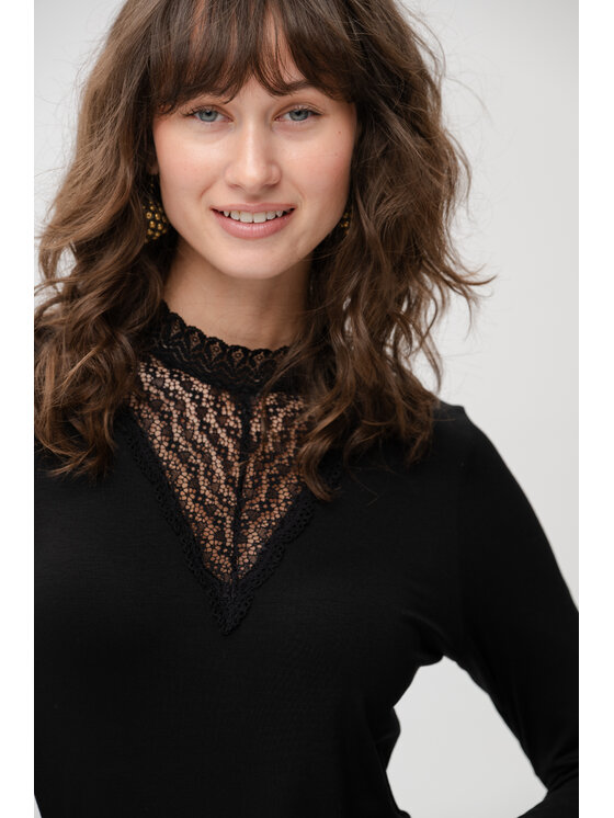 blue shadow blue shadow Bluzka Ana Czarny Regular Fit