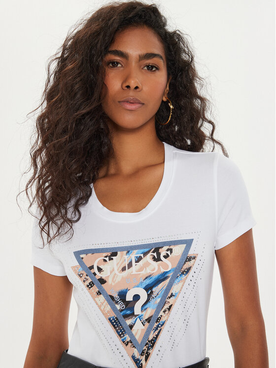 Guess Guess Футболка W4YI15 J1314 Білий Regular Fit
