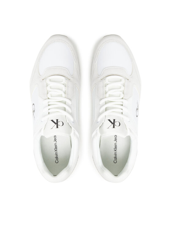 Calvin Klein Jeans Calvin Klein Jeans Sneakersy Retro Runner Sock Lace Up Ny-Su YM0YM01326 Biały