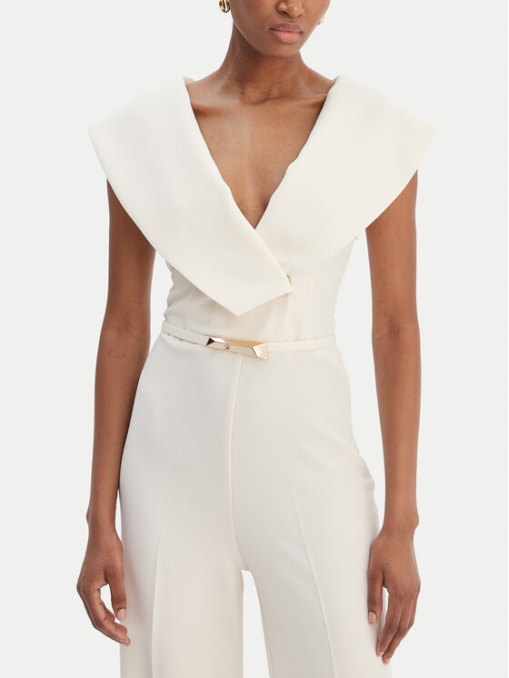 Simona Corsellini Simona Corsellini Jumpsuit P26CPTU00701 Écru Regular Fit