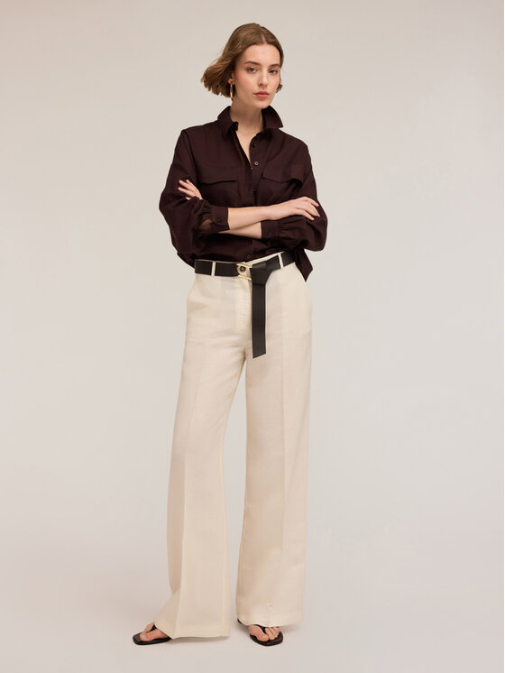 Motivi Motivi Camicia 50146000031N022 Marrone Over Fit