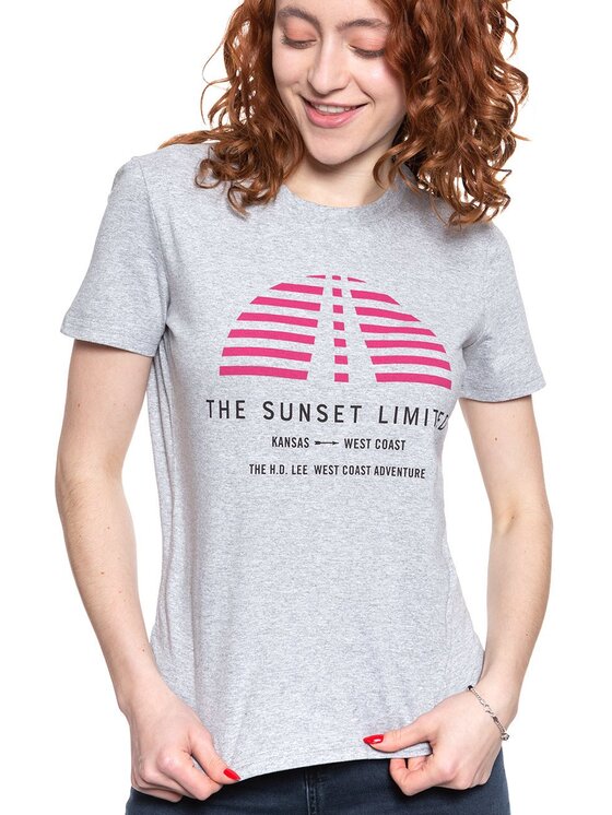 Lee Lee T-Shirt SUNSET TEE Szary Slim Fit