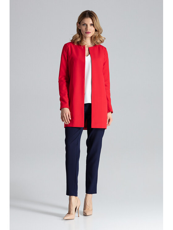 FIGL FIGL Płaszcz M551 Czerwony Regular Fit