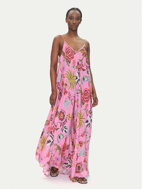 LOLA CASADEMUNT LOLA CASADEMUNT Sukienka letnia LS2516030 Różowy Relaxed Fit